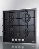 Summit 24" Wide 4-Burner Gas Cooktop