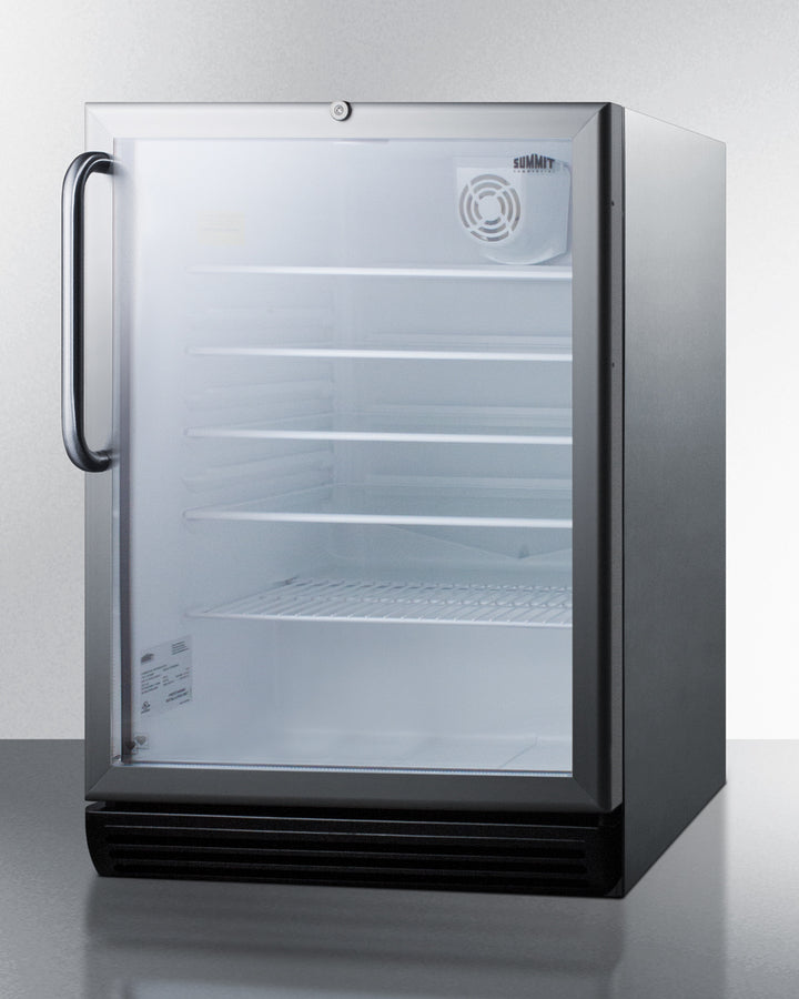 Summit 24" Wide 5.5 Cu.Ft. Built-In Beverage Center with Stainless Steel Cabinet ADA Compliant