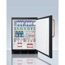 Summit 24" Wide All-Refrigerator with Antimicrobial Pure Copper Handle 