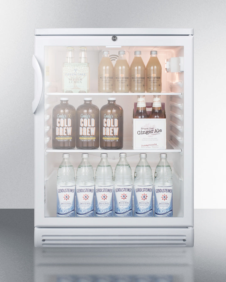 Summit 24" Wide Beverage Center with White Cabinet