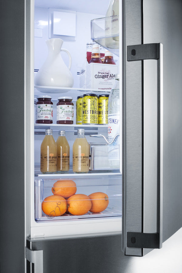 Summit 24" Wide Bottom Freezer Refrigerator in Stainless Steel with Digital Controls