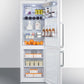 Summit 24" Wide Bottom Freezer Refrigerator in White with Digital Controls