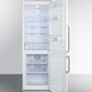 Summit 24" Wide Bottom Freezer Refrigerator in White with Digital Controls
