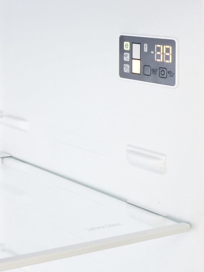 Summit 24" Wide Bottom Freezer Refrigerator in White with Digital Controls