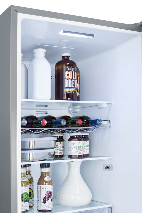 Summit 24" Wide Bottom Freezer Refrigerator with Fingerprint-Resistant Doors