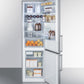 Summit 24" Wide Bottom Freezer Refrigerator with Fingerprint-Resistant Doors