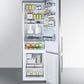 Summit 24" Wide Bottom Freezer Refrigerator With Icemaker