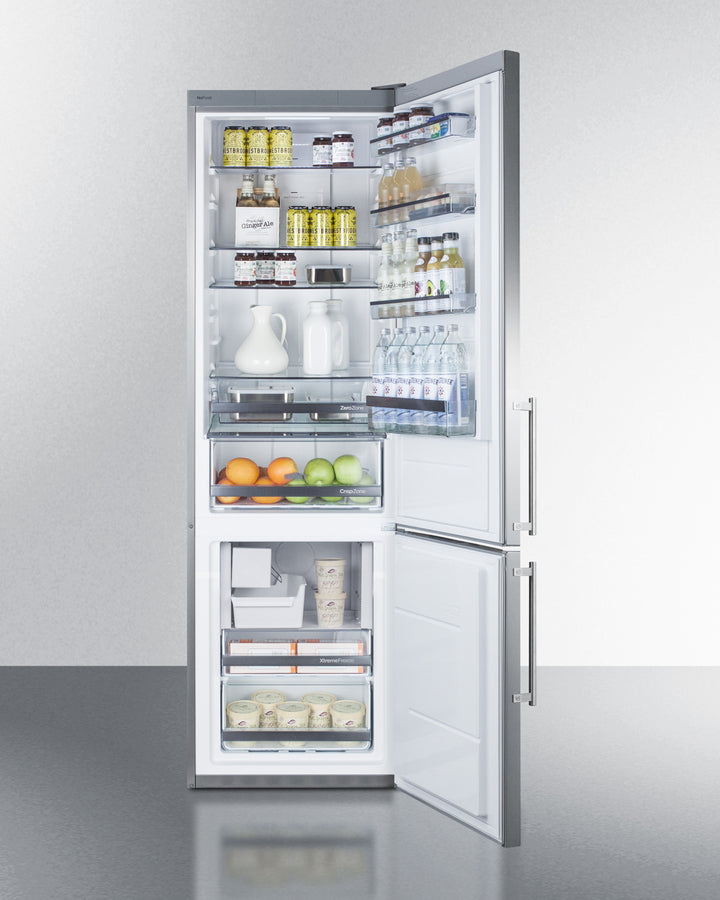 Summit 24" Wide Bottom Freezer Refrigerator With Icemaker