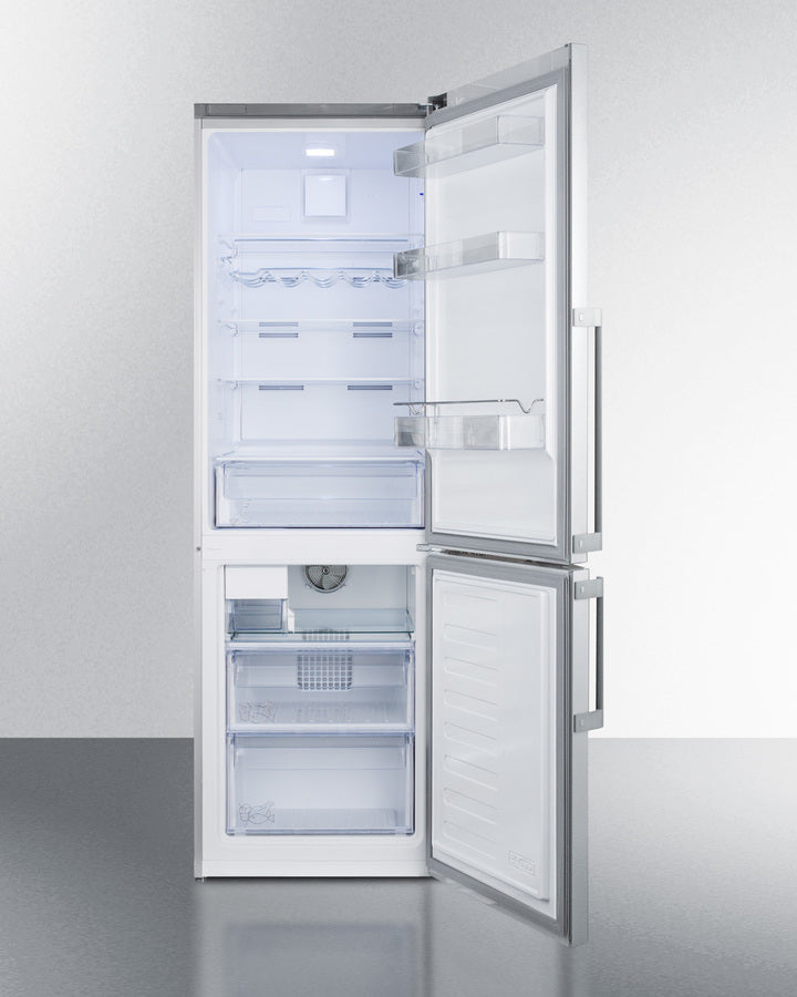 Summit 24" Wide Bottom Freezer Refrigerator With Icemaker