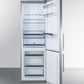Summit 24" Wide Bottom Freezer Refrigerator with Stainless Steel Doors and Platinum Cabinet