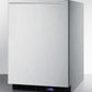 Summit 24" Wide Built-In All-Freezer with Horizontal Handle and Icemaker in Stainless Steel