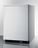 Summit 24" Wide Built-In All-Freezer with Horizontal Handle and Icemaker in Stainless Steel