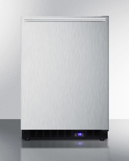 Summit 24" Wide Built-In All-Freezer with Horizontal Handle and Icemaker