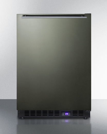 Summit 24" Wide Built-In All-Freezer with Horizontal Handle in Black Stainless Steel