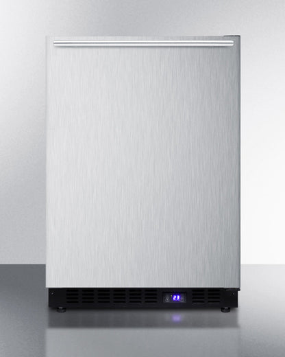 Summit 24" Wide Built-In All-Freezer with Horizontal Handle in Stainless Steel