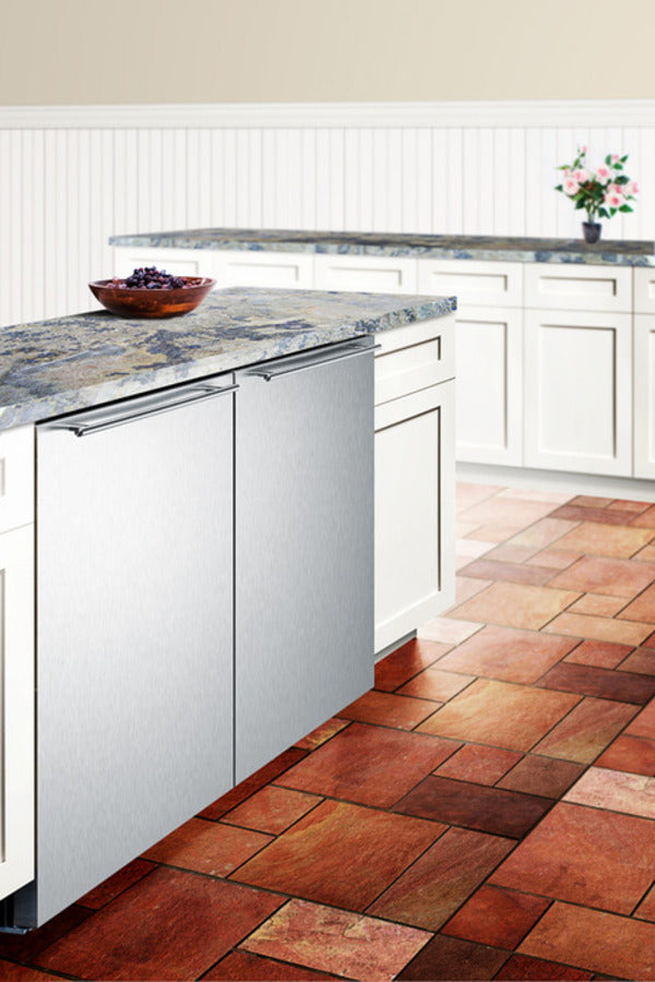 Summit 24" Wide Built-In All-Freezer with Horizontal Handle in Stainless Steel
