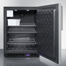 Summit 24" Wide Built-In All-Freezer with Thin Handle and Icemaker in Stainless Steel