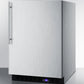 Summit 24" Wide Built-In All-Freezer with Thin Handle and Icemaker in Stainless Steel