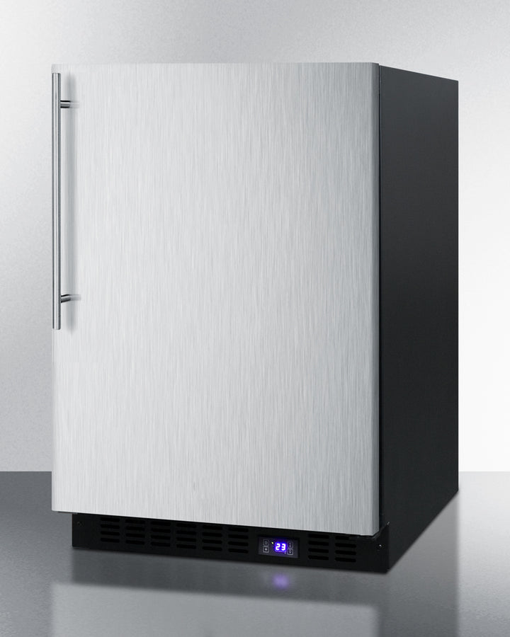 Summit 24" Wide Built-In All-Freezer with Thin Handle and Icemaker