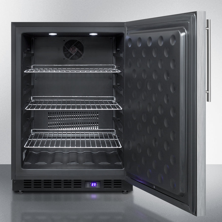 Summit 24" Wide Built-In All-Freezer with Thin Handle in Stainless Steel
