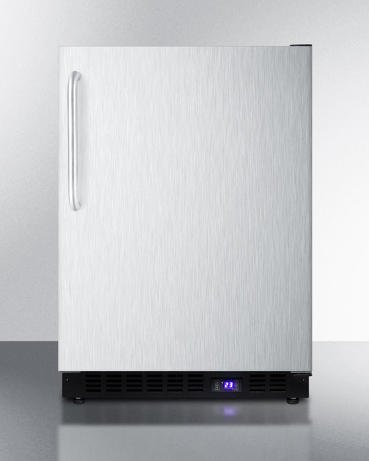 Summit 24" Wide Built-In All-Freezer with Towel Bar Handle in Stainless Steel