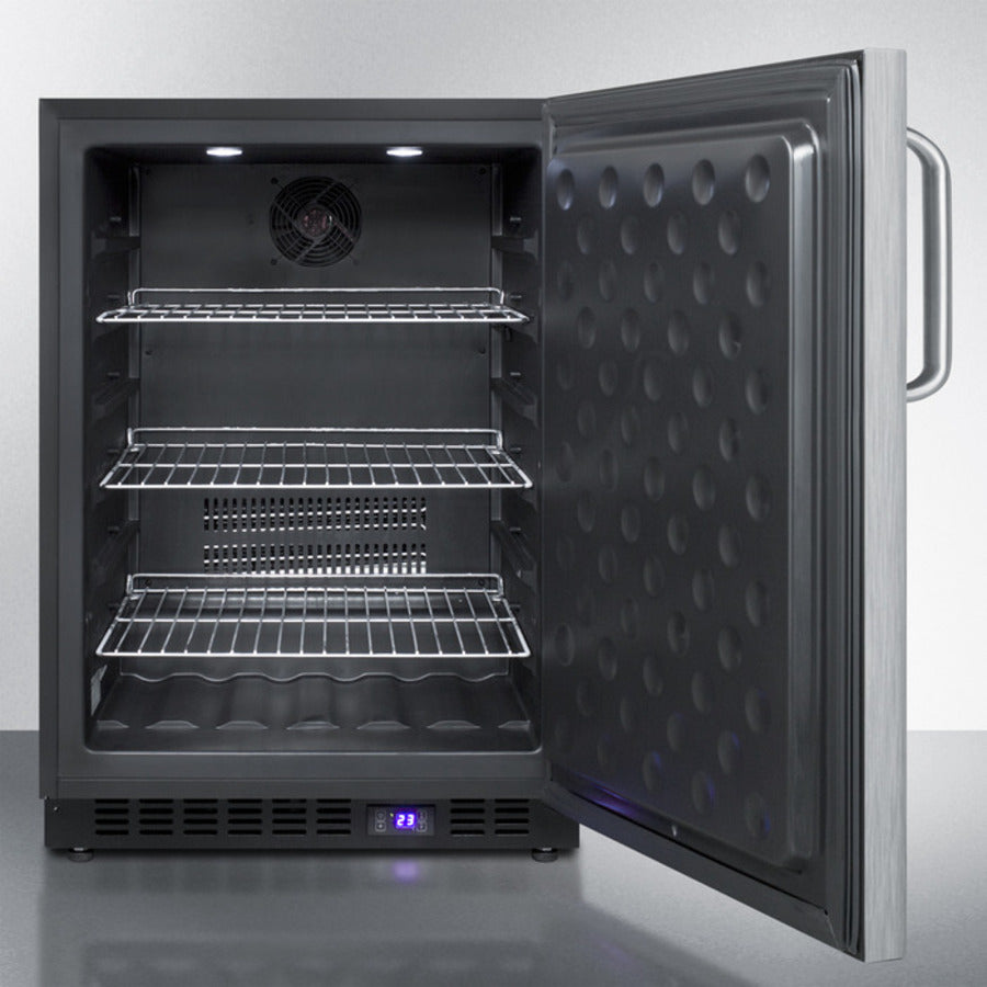 Summit 24" Wide Built-In All-Freezer with Towel Bar Handle in Stainless Steel