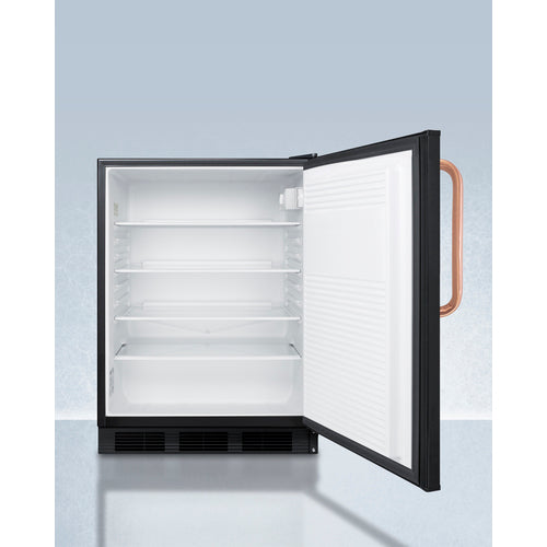 Products Summit 24" Wide Built-In All-Refrigerator with Antimicrobial Pure Copper Handle ADA Compliant