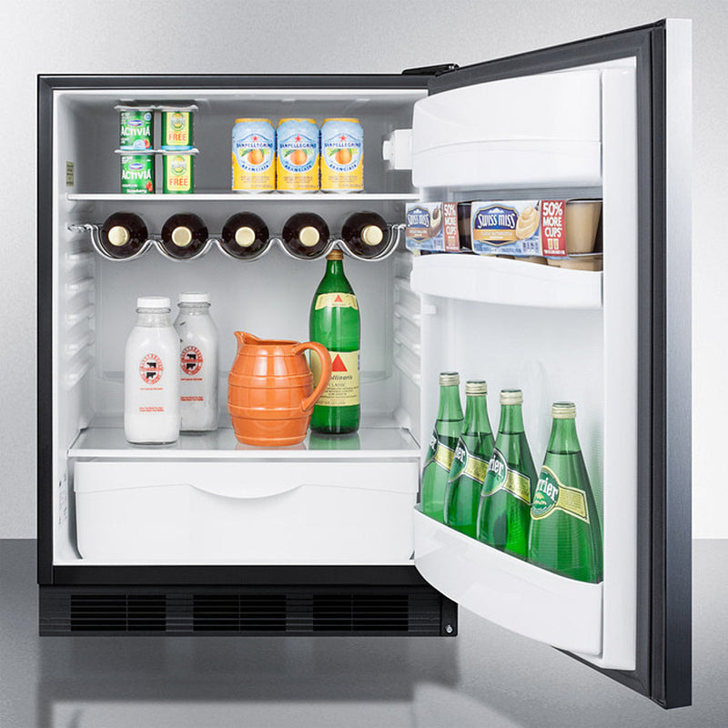 Summit 24" Wide Built-In All-Refrigerator With Horizontal Handle