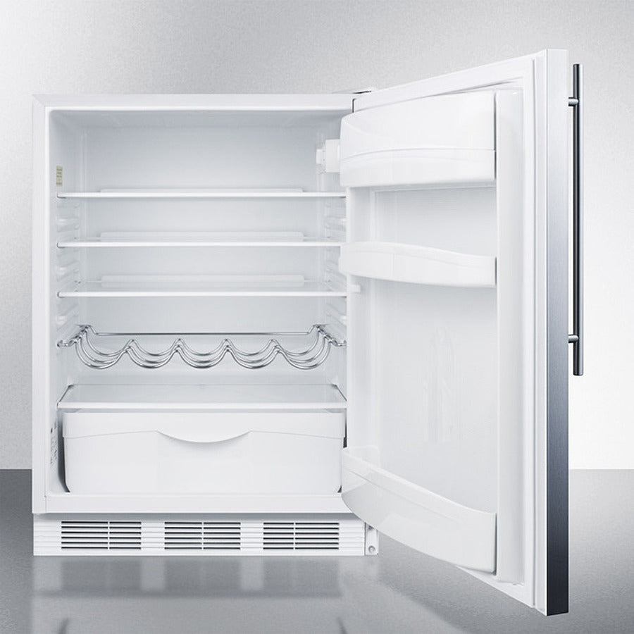 Summit 24" Wide Built-In All-Refrigerator With Thin Handle ADA Compliant