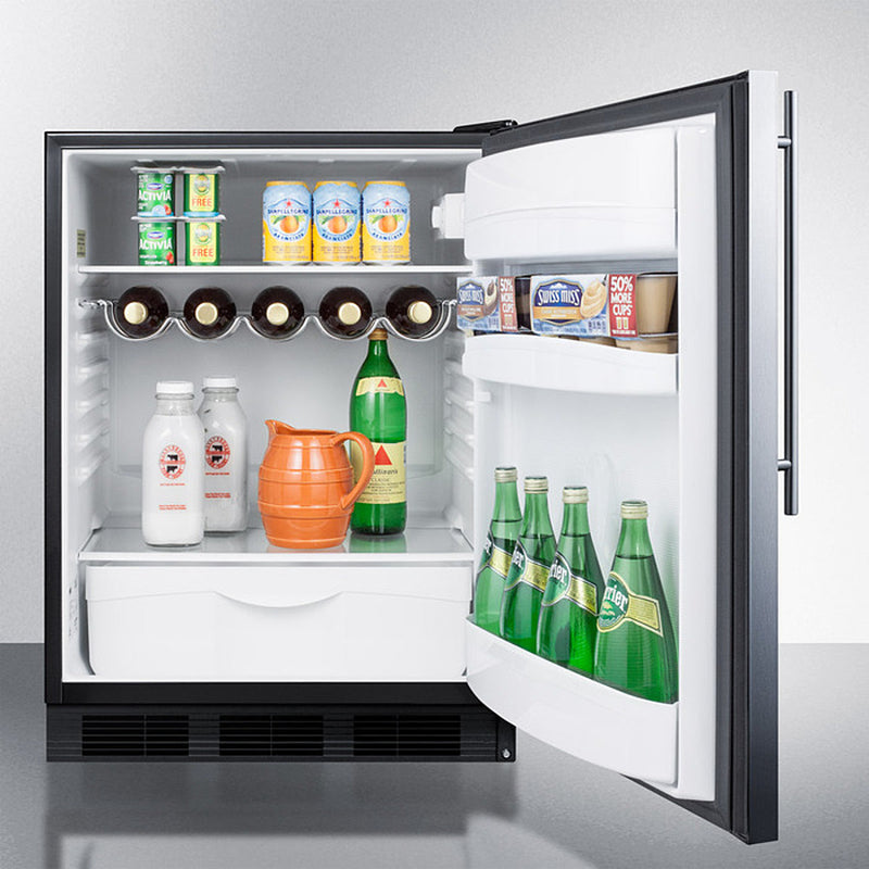Summit 24" Wide Built-In All-Refrigerator With Thin Handle ADA Compliant
