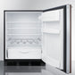 Summit 24" Wide Built-In All-Refrigerator With Wood Panel Door 