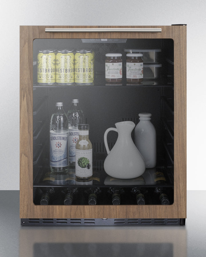 Summit 24" Wide Built-In Beverage Center With Wood Door Trim ADA Compliant