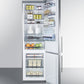 Summit 24" Wide Built-In Bottom Freezer Refrigerator
