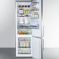Summit 24" Wide Built-In Bottom Freezer Refrigerator