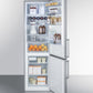 Summit 24" Wide Built-In Bottom Freezer Refrigerator
