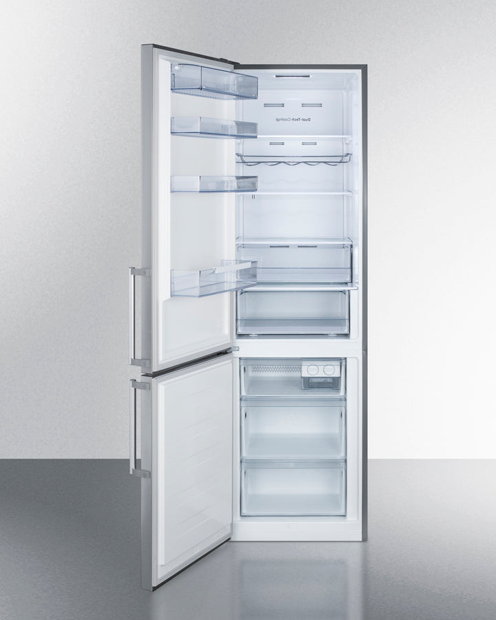 Summit 24" Wide Built-In Bottom Freezer Refrigerator