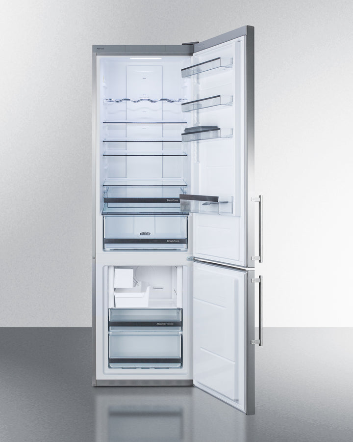 Summit 24" Wide Built-In Bottom Freezer Refrigerator With Icemaker