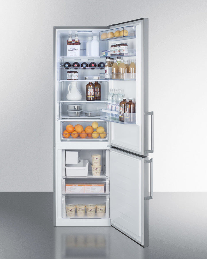 Summit 24" Wide Built-In Bottom Freezer Refrigerator With Icemaker