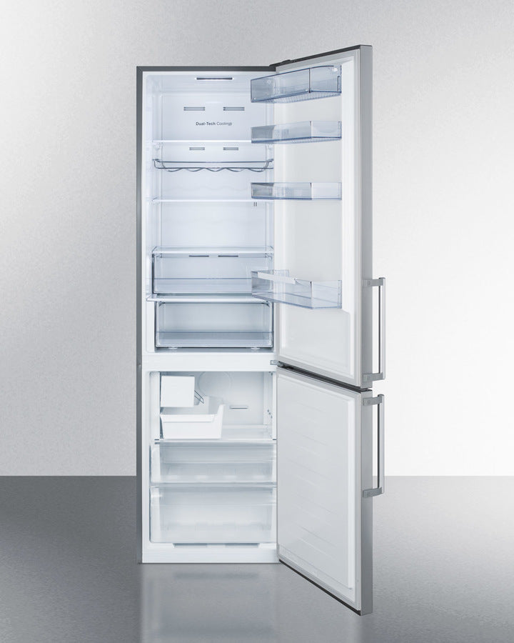 Summit 24" Wide Built-In Bottom Freezer Refrigerator With Icemaker