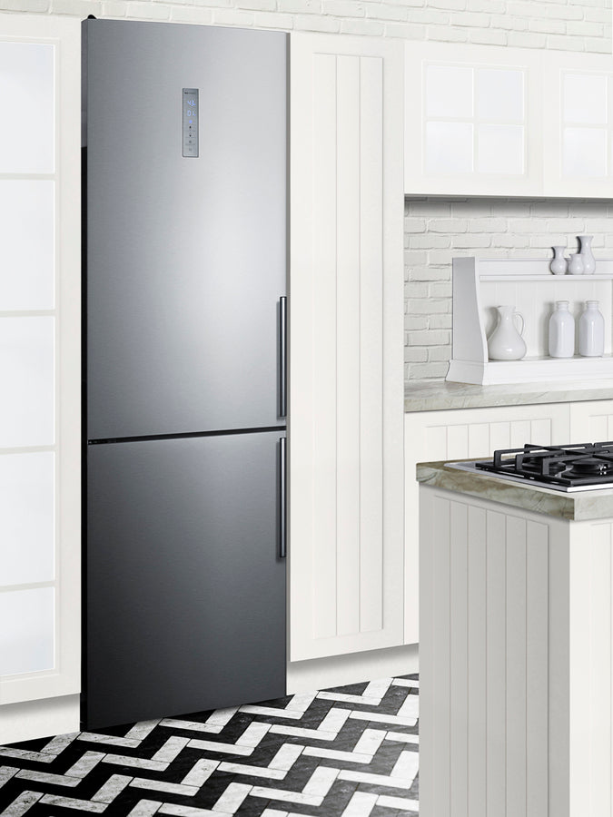 Summit 24" Wide Built-In Bottom Freezer Refrigerator With Icemaker