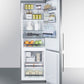 Summit 24" Wide Built-In Bottom Freezer Refrigerator With Icemaker Full