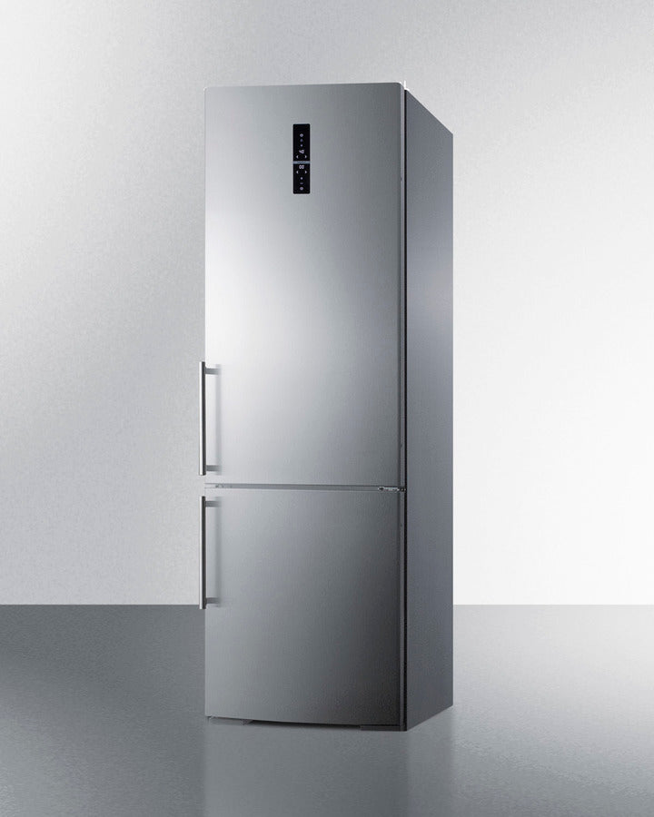 Summit 24" Wide Built-In Bottom Freezer Refrigerator With Icemaker Angle