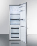 Summit 24" Wide Built-In Bottom Freezer Refrigerator with Stainless Steel Doors and Platinum Cabinet