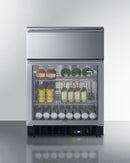 Summit 24" Wide Built-In Commercial Beverage Refrigerator With Top Drawer in Stainless Steel