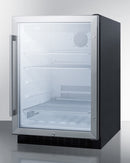 Summit 24" Wide Built-In Glass Door Beverage Center with Black Cabinet
