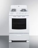 Summit 24" Wide Electric Coil Range with 2.9 Cu.Ft. Oven