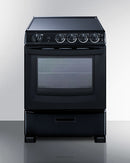 Summit 24" Wide Electric Smooth-Top Range in Black