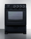 Summit 24" Wide Electric Smooth-Top Range in Black