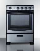 Summit 24" Wide Electric Smooth-Top Range in Stainless Steel