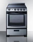 Summit 24" Wide Electric Smooth-Top Range in Stainless Steel